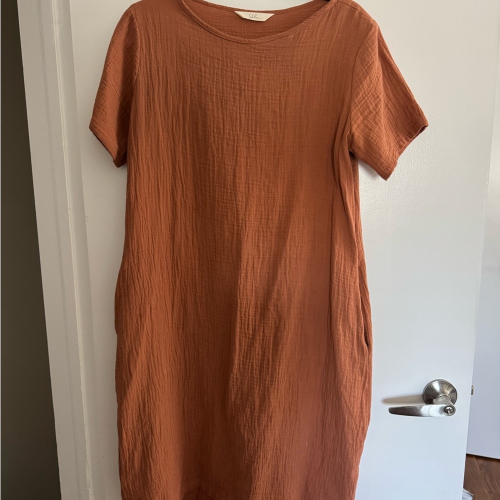 Sotela Cocoon Dress in Terra Cotton Gauze - Size 0 (Sotela Sizing)